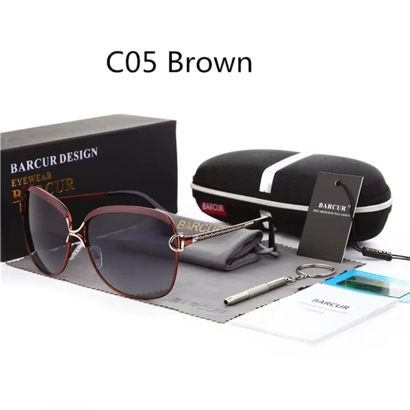 Polarized Ladies Sunglasses Women Gradient Lens round Sun Glasses Square Luxury Brand Oculos Lunette De Soleil Femme