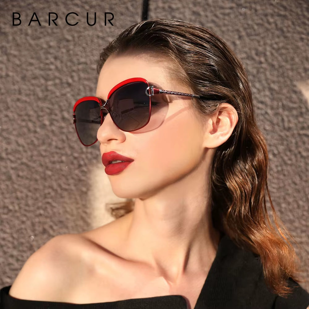 Polarized Ladies Sunglasses Women Gradient Lens round Sun Glasses Square Luxury Brand Oculos Lunette De Soleil Femme