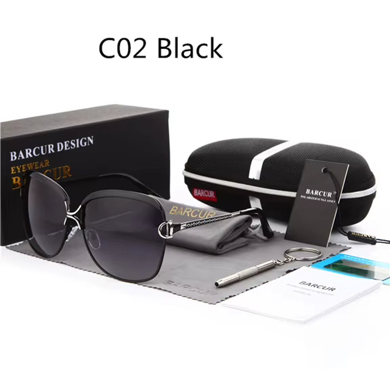 Polarized Ladies Sunglasses Women Gradient Lens round Sun Glasses Square Luxury Brand Oculos Lunette De Soleil Femme