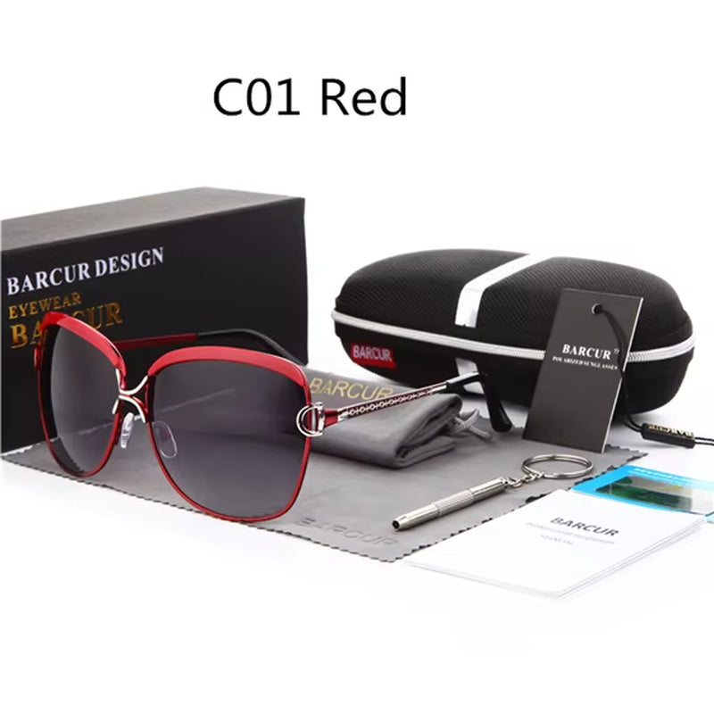 Polarized Ladies Sunglasses Women Gradient Lens round Sun Glasses Square Luxury Brand Oculos Lunette De Soleil Femme